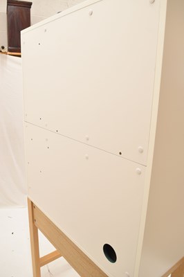 Lot 635 - Modern compact desk , together with a lime-washed open bookcase