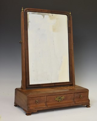 Lot 623 - 18th century walnut swing dressing mirror