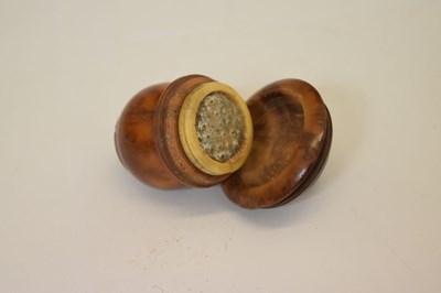 Lot 298 - 19th  century treen acorn nutmeg grater