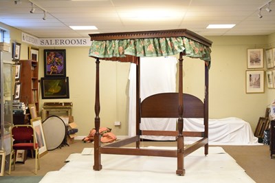 Lot 415 - Early 20th century mahogany four poster bed