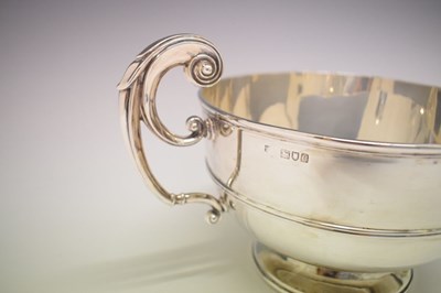 Lot 95 - Victorian silver rose bowl having two scroll handles