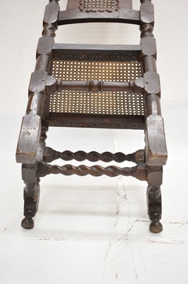 Lot 407 - Late 17th century walnut and cane high-back chair