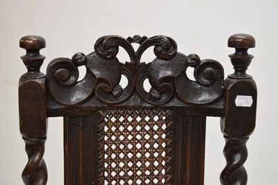 Lot 407 - Late 17th century walnut and cane high-back chair