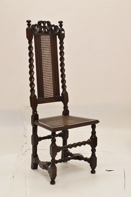 Lot 407 - Late 17th century walnut and cane high-back chair