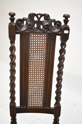 Lot 407 - Late 17th century walnut and cane high-back chair