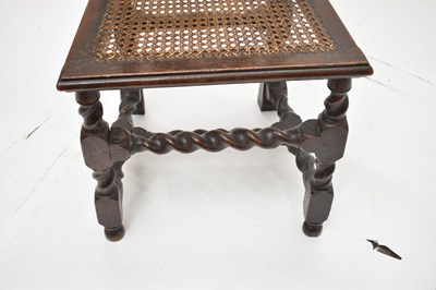 Lot 407 - Late 17th century walnut and cane high-back chair