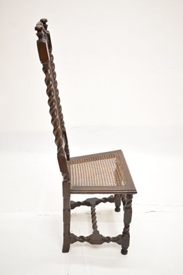 Lot 407 - Late 17th century walnut and cane high-back chair