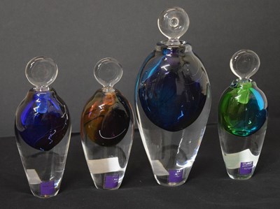 Lot 382 - Stuart Akroyd - Four 'Eclipse' glass scent bottles