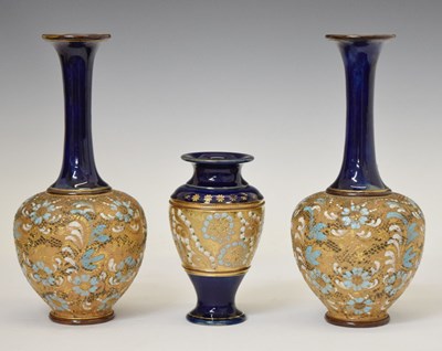 Lot 428 - Three Doulton Slater's patent vases