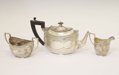 Lot 208 - Late Victorian three-piece silver tea set