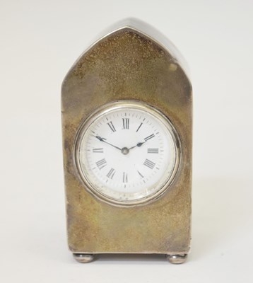 Lot 160 - Late Victorian silver cased miniature desk clock