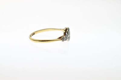 Lot 5 - Yellow metal (18ct), platinum and diamond cluster ring