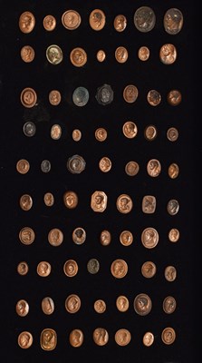 Lot 131 - Collection of approximately seventy Grand Tour style cast metal intaglios