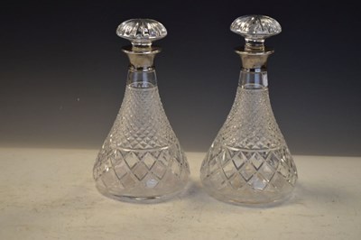 Lot 191 - Pair of Elizabeth II silver-mounted cut glass decanters, London 1972