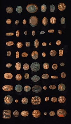 Lot 132 - Collection of approximately seventy Grand Tour style cast metal intaglios