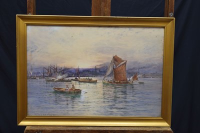 Lot 291 - William E Harris (1860-1930) - Watercolour - River Thames