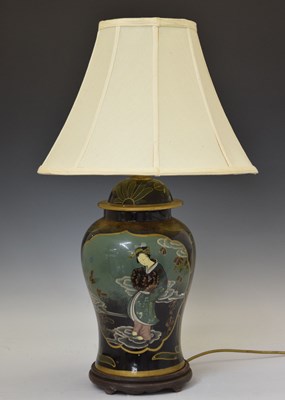 Lot 454 - Large chinoiserie table lamp