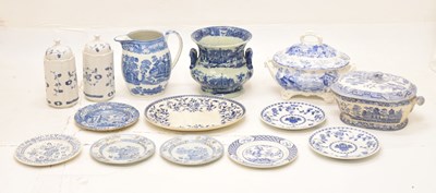 Lot 393 - Collection of 19th century and later blue and white ceramics