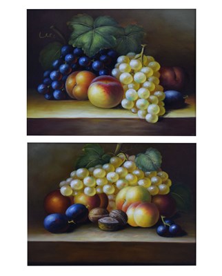 Lot 512 - Pair of reproduction oil on panels of still life of fruit