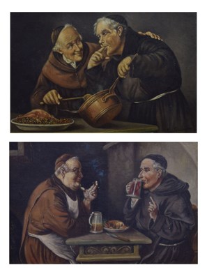 Lot 289 - Italian School, circa 1900 - Pair of oil on canvas - 'The Right Flavour' and 'Home Brewed'