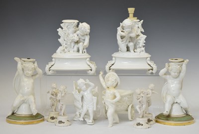 Lot 439 - Henri Ardant & Cie - Pair of French cherub centrepieces