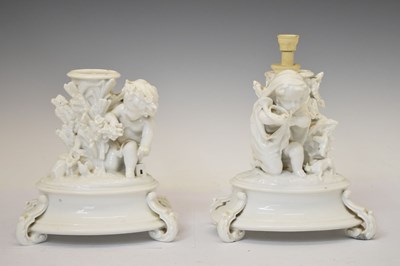 Lot 508 - Henri Ardant & Cie - Pair of French cherub centrepieces
