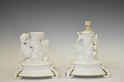 Lot 508 - Henri Ardant & Cie - Pair of French cherub centrepieces