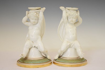 Lot 508 - Henri Ardant & Cie - Pair of French cherub centrepieces