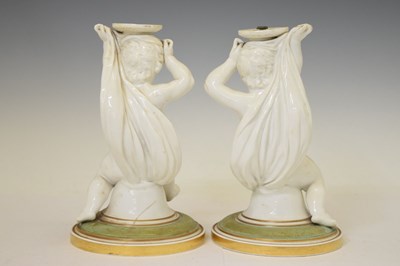 Lot 508 - Henri Ardant & Cie - Pair of French cherub centrepieces