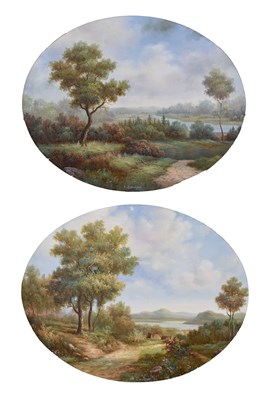 Lot 517 - K. Bassenger - Pair of oval oil on board - Rural landscapes