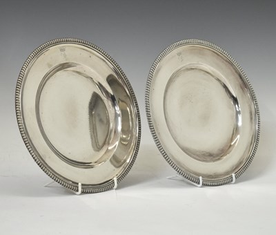 Lot 67 - Pair of Victorian silver circular lunch plates, sponsor's marks of John Hunt & Robert Roskell