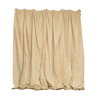 Lot 575 - Pair of 'Country House' cotton damask-style interlined curtains