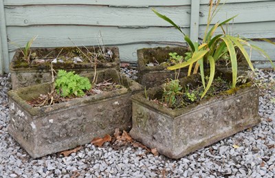 Lot 721 - Set of four small rectangular garden planters