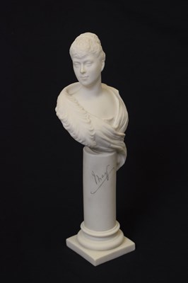 Lot 394 - Attributed to Minton - Late 19th century parian bust of Princess Victoria Mary