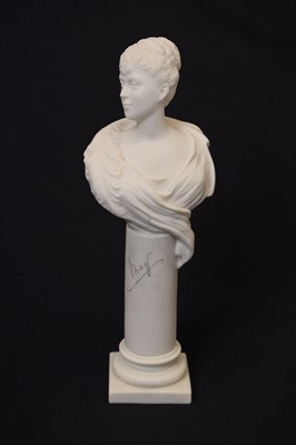 Lot 394 - Attributed to Minton - Late 19th century parian bust of Princess Victoria Mary