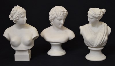 Lot 395 - Three Parian busts