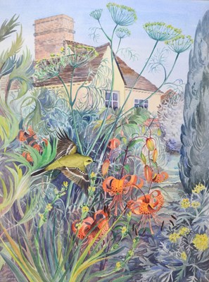 Lot 423 - Joan Warburton, (1920-1996) - Watercolour - 'July Garden'