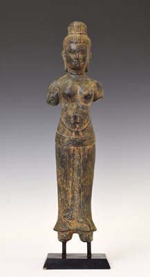 Lot 224 - Cambodian Baphuon style carved brown sandstone figure of Uma