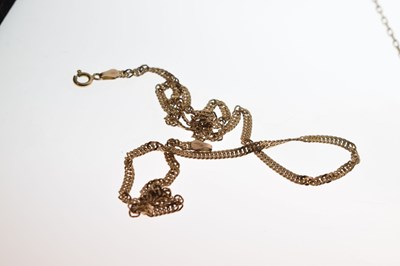 Lot 53 - Two 9ct gold chains and a cross pendant