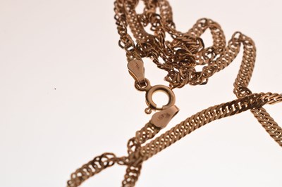 Lot 53 - Two 9ct gold chains and a cross pendant