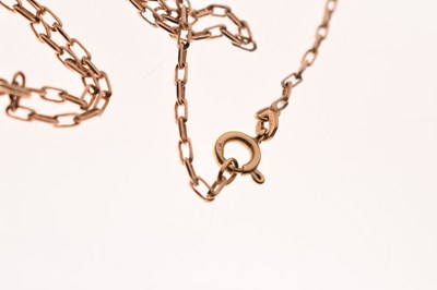 Lot 53 - Two 9ct gold chains and a cross pendant