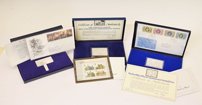 Lot 154 - Three Danbury Mint silver commemorative stamp sets