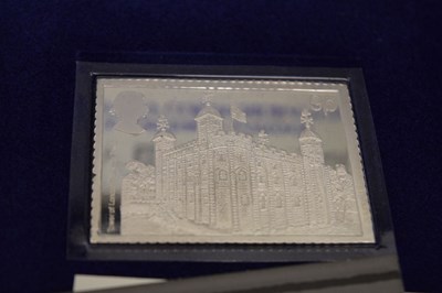 Lot 154 - Three Danbury Mint silver commemorative stamp sets