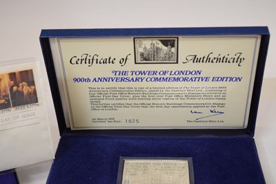 Lot 154 - Three Danbury Mint silver commemorative stamp sets