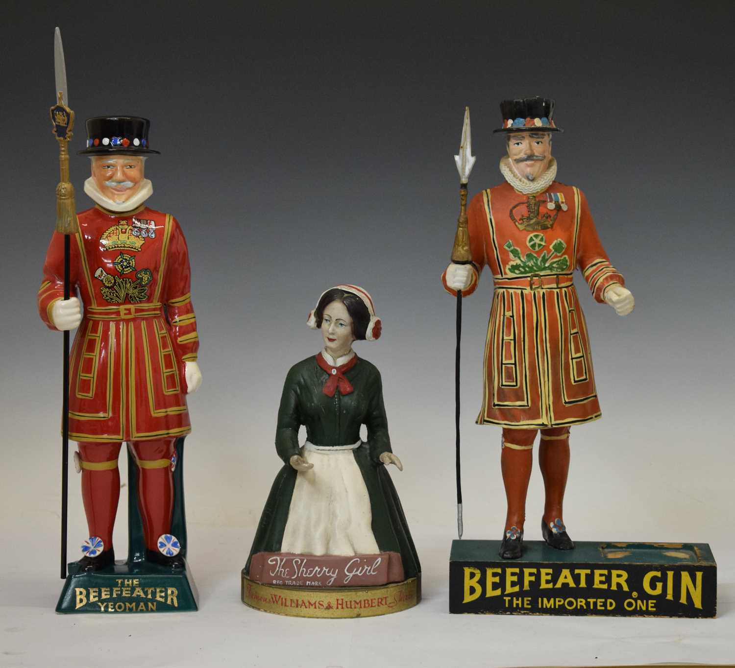 Lot 356 - Beefeater Gin advertising display stand, Carlton Ware Beefeater and Sherry Girl