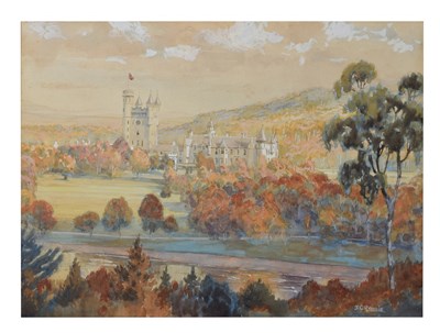 Lot 515 - J.G. Rennie (British, 20th century) - Watercolour study of Balmoral Castle