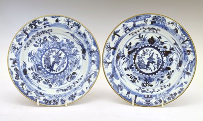 Lot 225 - Pair of 19th century Chinese blue and white porcelain plates