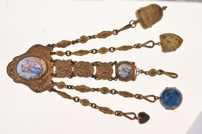 Lot 47 - French metal five suspension chatelaine