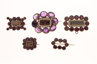Lot 35 - Five Georgian and Victorian lace pins