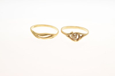 Lot 23 - Yellow metal (750) ring and 14ct gold ring